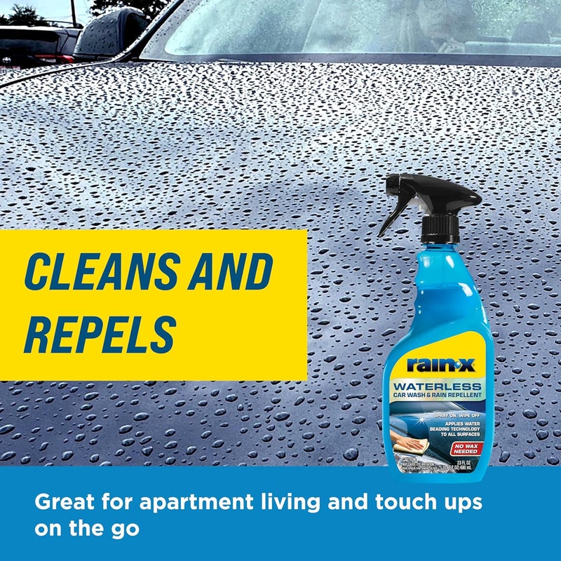 Rainx 620143 Waterless Car Wash and Rain Repellent, 23 fl. oz. Rinseless Cleaner Spray for a Spot Free Finish, Perfect for Quick and Easy Detailing. Premium No Rinse for on the go Washing - Image 4